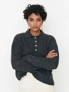 Trendyol Women Charcoal Pullover