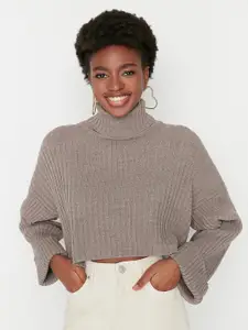 Trendyol Women Ribbed Crop Pullover