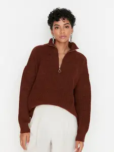 Trendyol Women Brown Solid Pullover