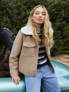 Trendyol Women Navy Blue Striped Striped Pullover