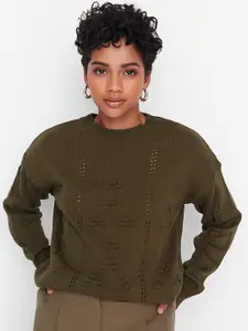 Trendyol Women Olive Green Pullover