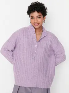 Trendyol Women Lavender Solid Pullover