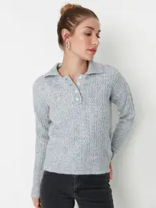 Trendyol Women Grey Solid Pullover