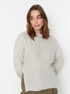 Trendyol Women Grey Solid Pullover