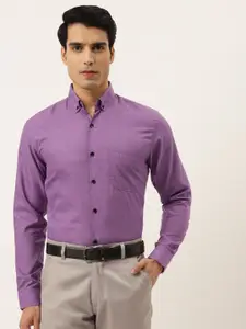 JAINISH Men Purple Classic Regular Fit Solid Cotton Formal Shirt