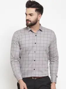 JAINISH Men Classic Regular Fit Checked Cotton Formal Shirt