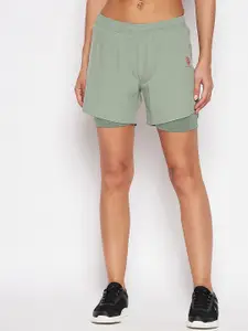 UNPAR Women Olive Green Outdoor Sports Shorts