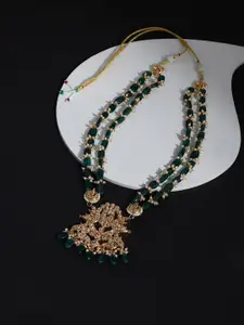 Ruby Raang Gold-Toned & Green Brass Gold-Plated Necklace