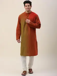 Fabindia Mandarin Collar Geometric Printed Cotton Kurta
