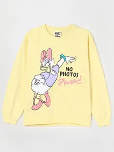 Fame Forever by Lifestyle Girls Yellow Daisy Duck Printed Cotton Sweatshirt