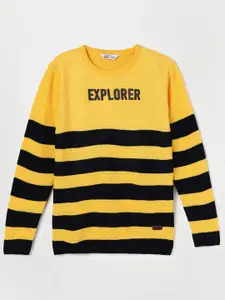 Fame Forever by Lifestyle Boys Mustard & Black Striped Striped Pullover