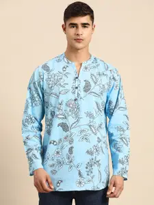 Anouk Floral Printed Mandarin Collar Long Sleeves Kurta