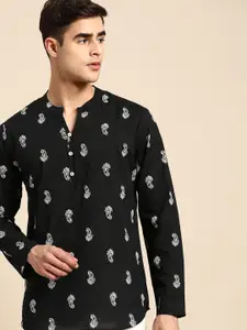 Anouk Men Pure Cotton Paisley Print Short Kurta