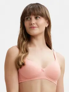 Jockey Wirefree Padded Cotton Full Coverage Tshirt Bra with Broad Fabric Straps-FE35