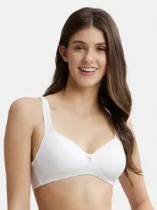 Jockey Wirefree Padded Cotton Full Coverage Tshirt Bra with Broad Fabric Straps-FE35
