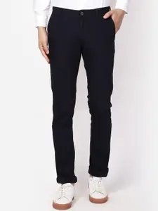 Blackberrys Men Navy Blue Slim Fit Trousers