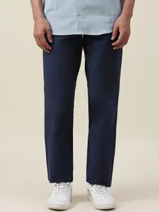 Fabindia Men Blue Cotton Trousers