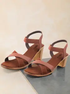 Metro Women Brown Solid Block Heels