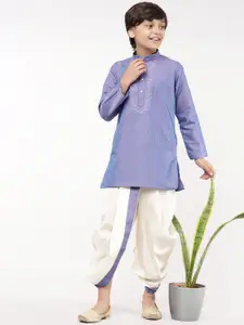 Ramraj Boys Blue & Cream coloured Kurta & Dhoti Pants
