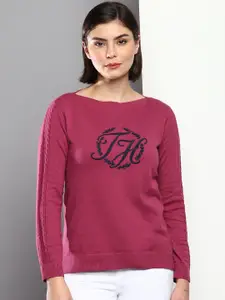 Tommy Hilfiger Women Pink Embroidered Pure Cotton Pullover