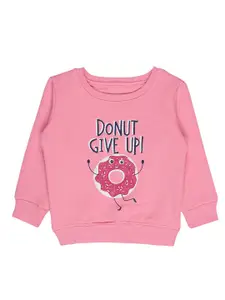 Bodycare Kids Girls Pink Printed Sweatshirt