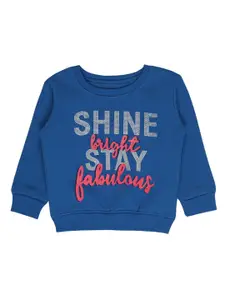 Bodycare Kids Girls Blue Printed Sweatshirt