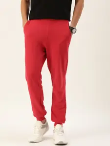 Kook N Keech Men Red Solid Pure Cotton Joggers