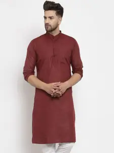 Kaifoo Men Maroon Kurta