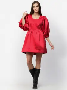 BLANC9 Women Red Solid Dress