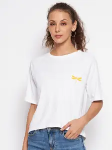 UNPAR Women White Solid T-shirt