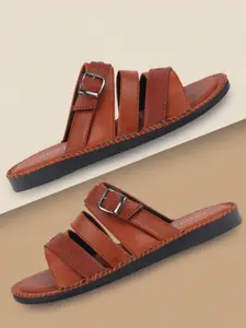 FAUSTO Men Tan Comfort Sandals
