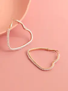 SOHI Gold-Toned & Gold Plated Contemporary Hoop Earrings