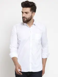 JAINISH Men White Classic Cotton Casual Shirt
