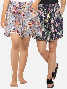 BStories Women Pack of 2 Printed Lounge Shorts