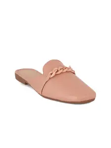 Style Shoes Women Peach-Coloured Mules Flats