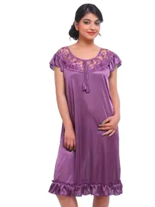 Fasense Women Purple Nightdress