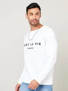 Styli Men Typography Print Pure Cotton Boxy Sweatshirt