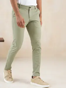 Andamen Men Green Solid Chinos Trouser