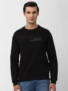 Peter England Casuals Men Black Printed Sweatshirt