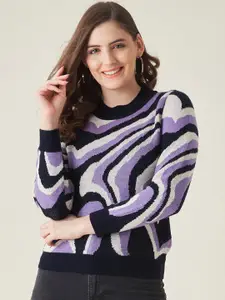 Modeve Women Purple & Black Pullover
