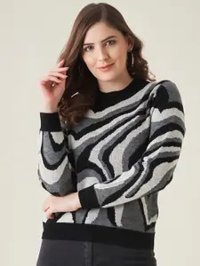 Modeve Women Grey & Black Pullover