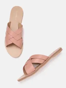 Allen Solly Women Dusty Pink Solid Open Toe Flats
