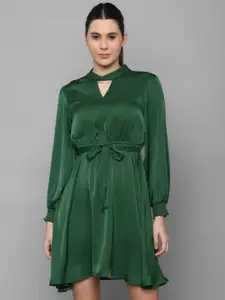 Allen Solly Woman Green Choker Neck Dress