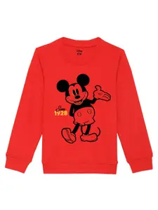 Disney by Wear Your Mind Boys Red Printed Sweatshirt