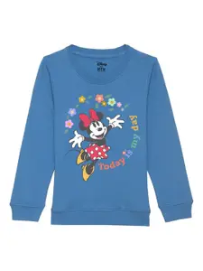 Disney by Wear Your Mind Girls Blue Printed Sweatshirt