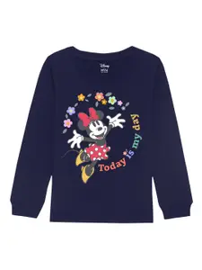Disney by Wear Your Mind Girls Navy Blue Printed Sweatshirt