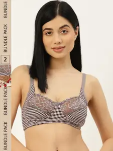 Leading Lady Pack of 2 Grey & White Printed Everyday Bra