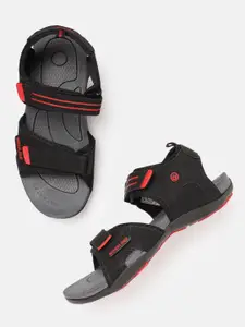 Woodland Men Black Solid Sports Sandals