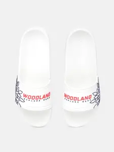 Woodland Men Brand Logo Print Sliders