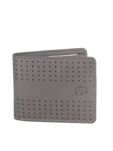 Red Chief Men Grey Textured Leather Two Fold Wallet